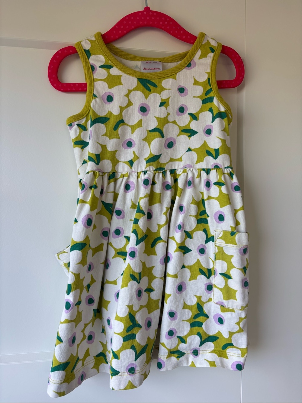 Hanna Andersson White & Green Floral Tank Dress